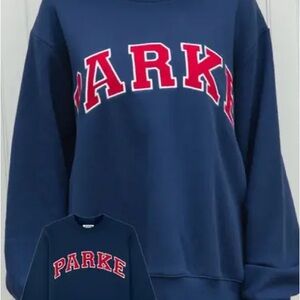 Parker mockneck Sweater in Navy with Red Accents